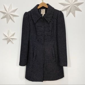 Anthropologie tulle polka dot fitted pea coat